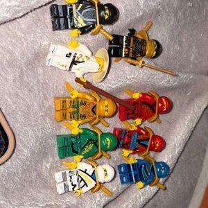 Lego Ninjago Minifigure Lot - Red, Blue, Green, Black, White, Gold, Yellow